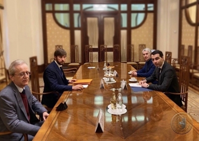 MINISTER OF FOREIGN AFFAIRS OF ABKHAZIA INAL ARDZINBA HELD A MEETING WITH RUSLAN EDELGERIEV, ADVISOR TO THE PRESIDENT OF THE RUSSIAN FEDERATION