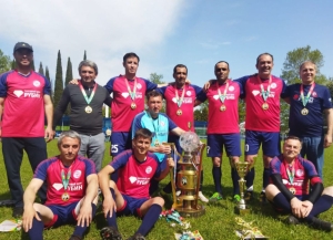 Команда «Рубин» стала победителем турнира по футболу среди ветеранов на Кубок В. Ардзинба
